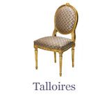 The Talloires chair is also inspired by the Louis XVI style